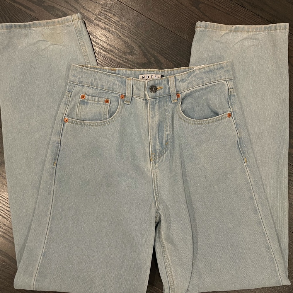 Motel rocks parallel light wash baggy jeans size S